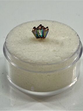 Buddha Gemma Rose Gold Forward-Facing Threadless End with Mercury Mist Topaz